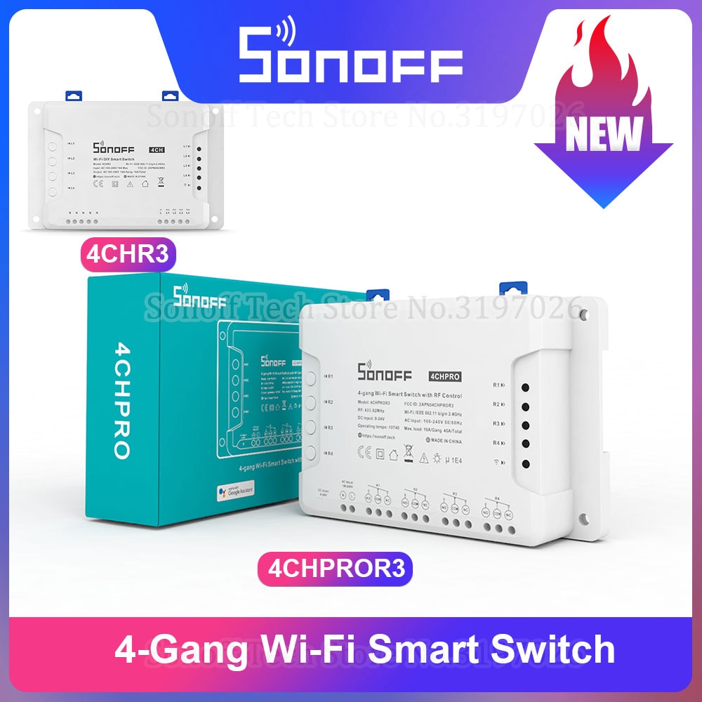 SONOFF-4CHR3/4CHPROR3 4 Gang Wi-Fi Ʈ ġ ..